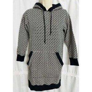Michael Kors Cotton Terry MK Logo Hoodie Kangaroo Pocket Tunic -Mini Dress XXS